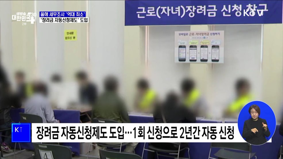 올해 세무조사 &#39;역대 최소&#39;···&#39;장려금 자동신청제&#39; 도입