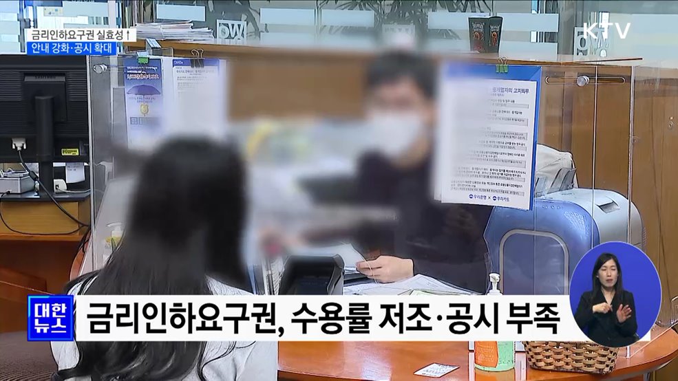 금리인하요구권 안내·공시 강화···실효성 제고