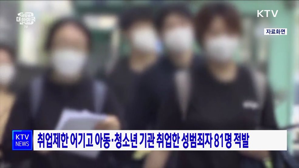 취업제한 어기고 아동·청소년 기관 취업한 성범죄자 81명 적발