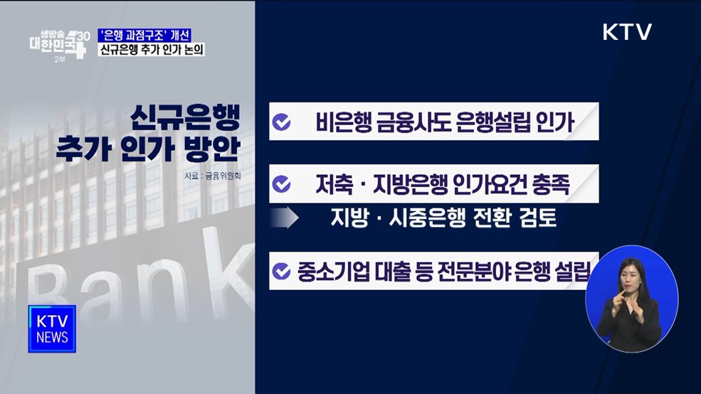 &#39;은행 과점구조&#39; 개선···신규은행 추가 인가 논의