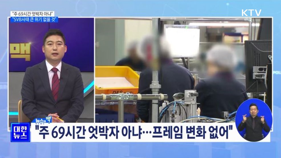 &#34;주 69시간 엇박자 아냐···SVB사태 큰 위기 오지 않을 것&#34; [뉴스의 맥]
