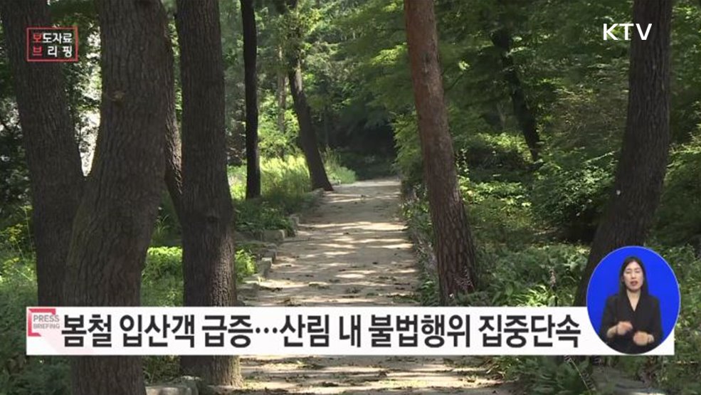 산림 내 불법행위 집중단속