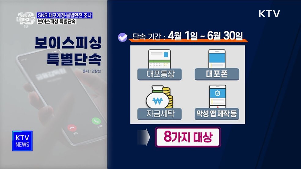 SNS 대포계정·불법환전 조사···보이스피싱 특별단속