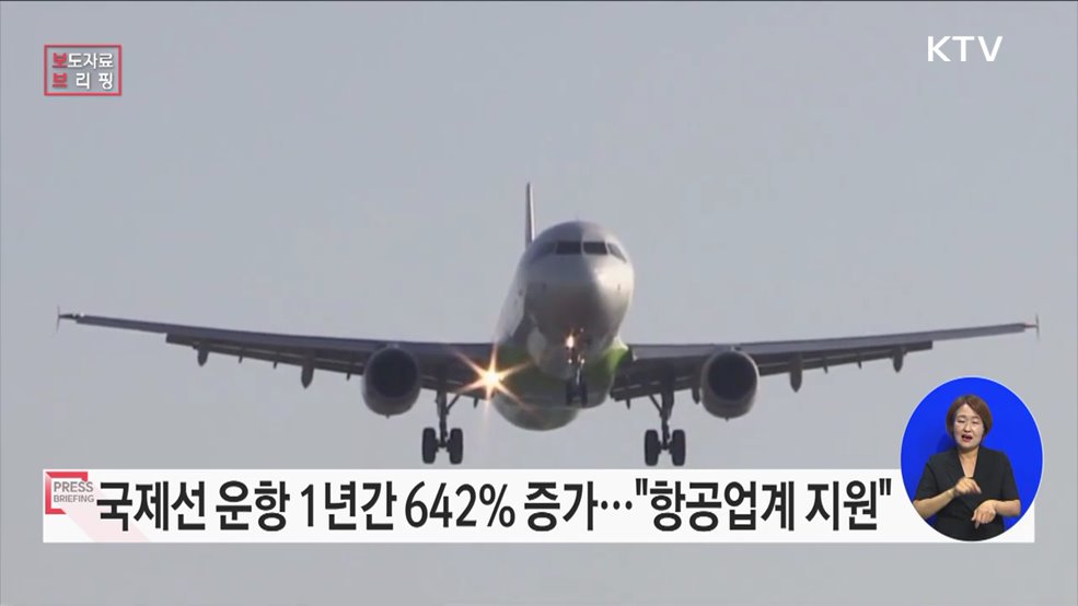 국제선 운항 1년간 642&#37; 증가···완전 정상화 추진