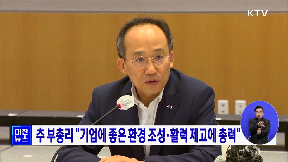 추 부총리 &#34;기업에 좋은 환경 조성·활력 제고에 총력&#34;