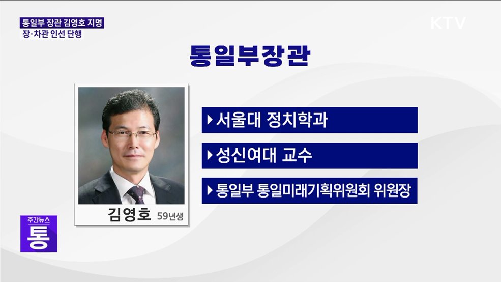 통일부 장관에 김영호···문체부 차관에 장미란