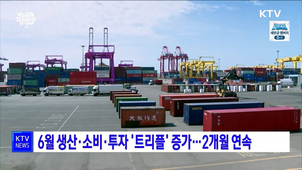 6월 생산·소비·투자 &#39;트리플 증가&#39;···2개월 연속