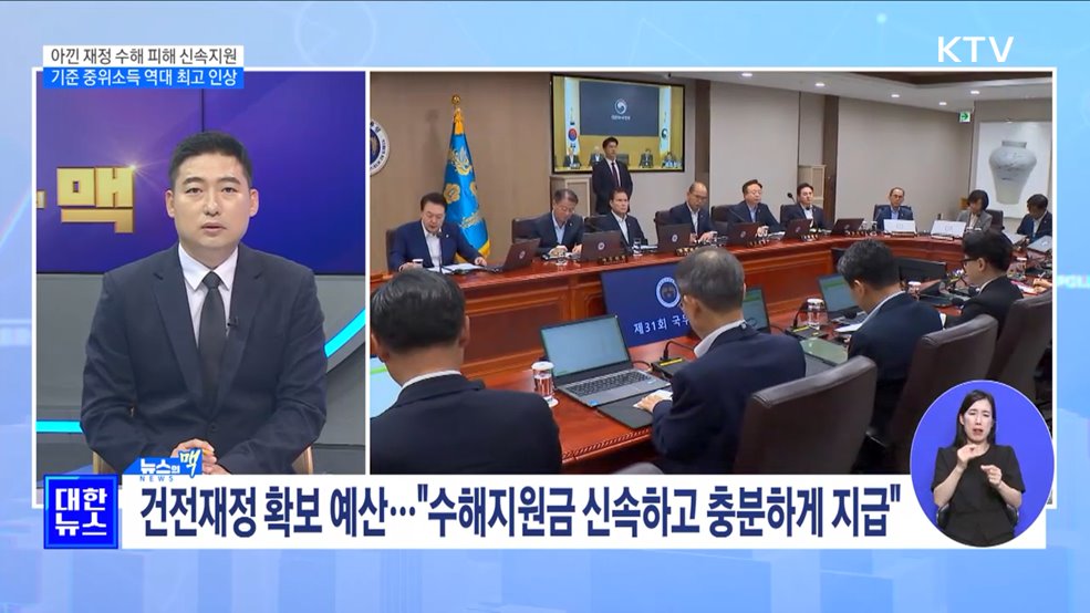 건전재정 속 &#39;수해 신속 지원&#39;···중위소득 인상 약자복지 실현 [뉴스의 맥]