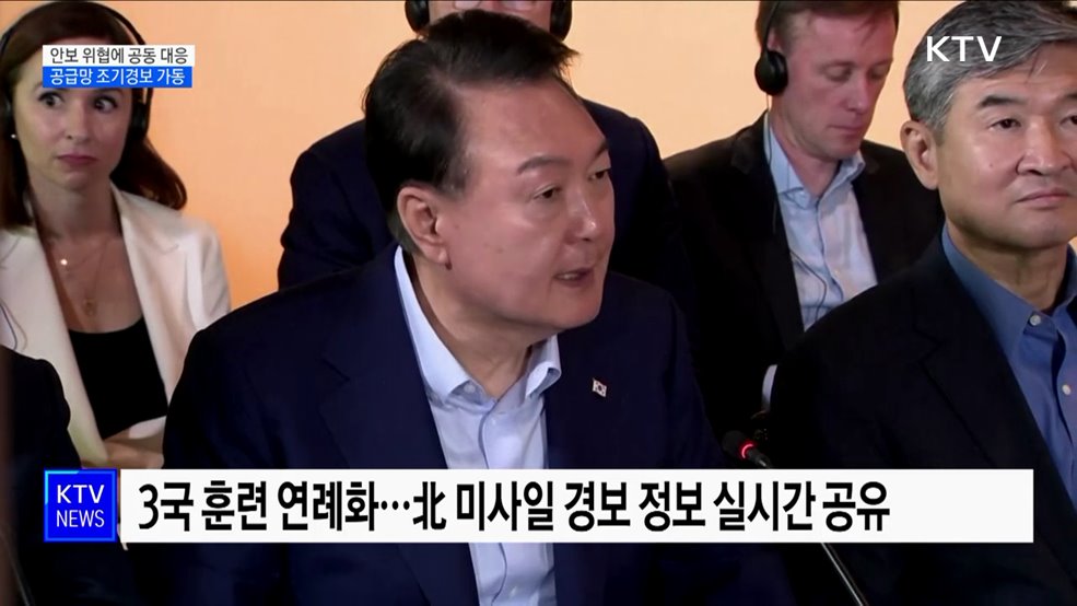 한미일, 안보 위협 공동 대응···공급망 조기경보 가동