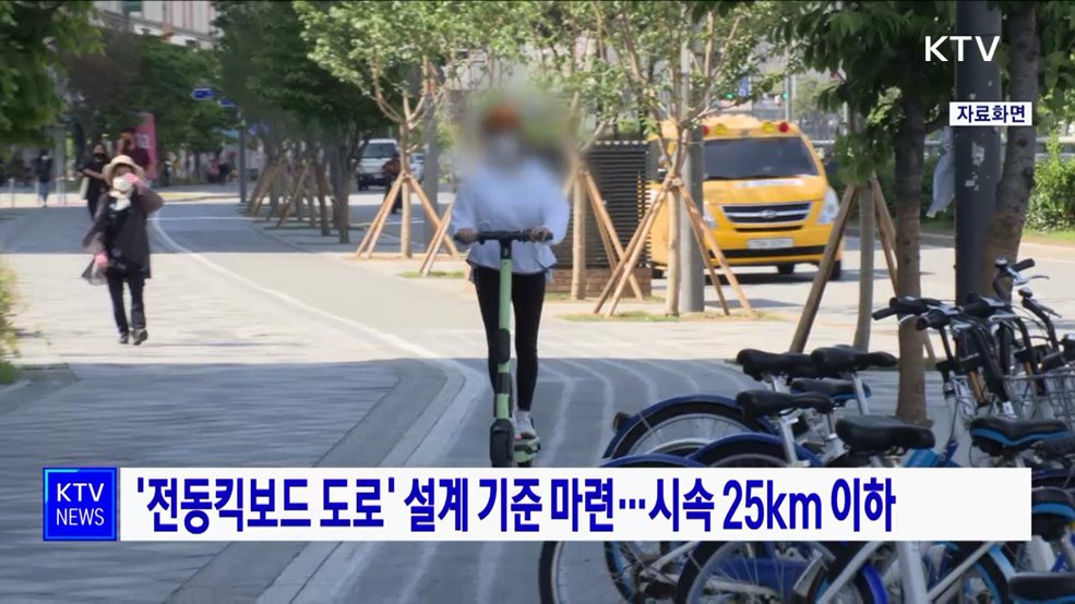 '전동킥보드 도로' 설계 기준 마련···시속 25km 이하