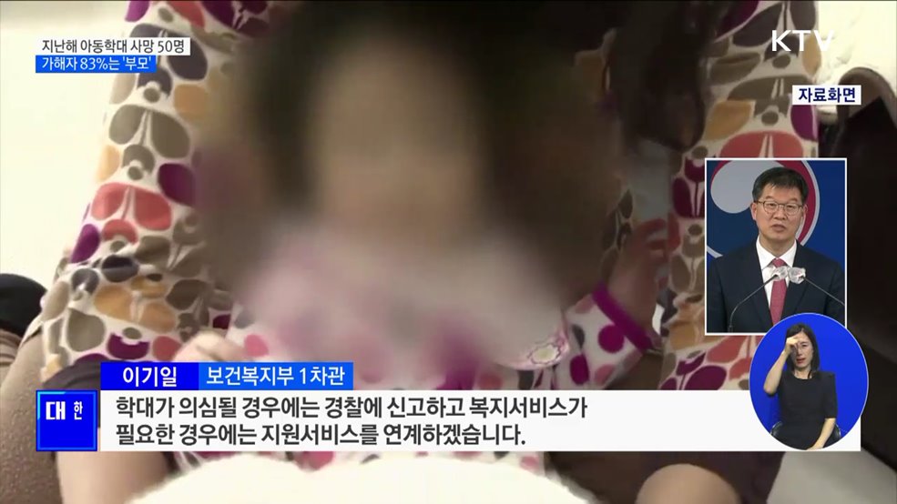 지난해 아동학대 사망 50명···가해자 83&#37;가 부모