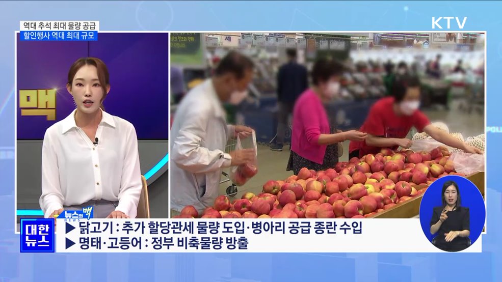 &#34;추석 장바구니 물가 잡는다&#34;···역대 추석 최대 물량 공급 [뉴스의 맥]