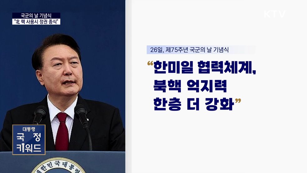 대통령 국정키워드 - 윤석열 대통령 &#34;北, 핵 사용 시 정권 종식&#34;