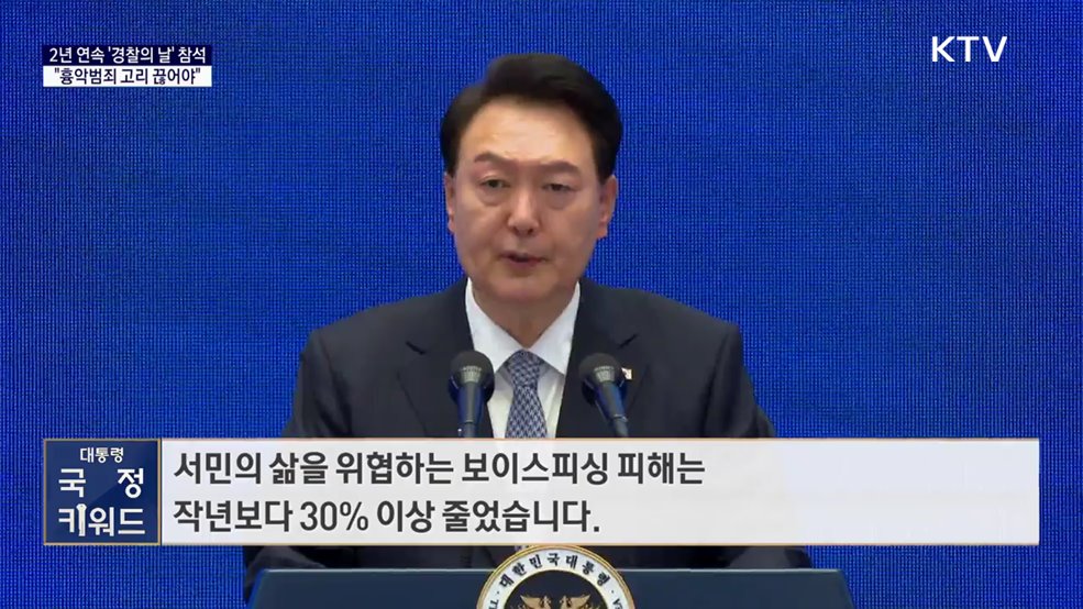 대통령 국정키워드 - 윤 대통령 &#34;경찰, 치안 중심 재편···흉악범죄 고리 끊어야&#34;