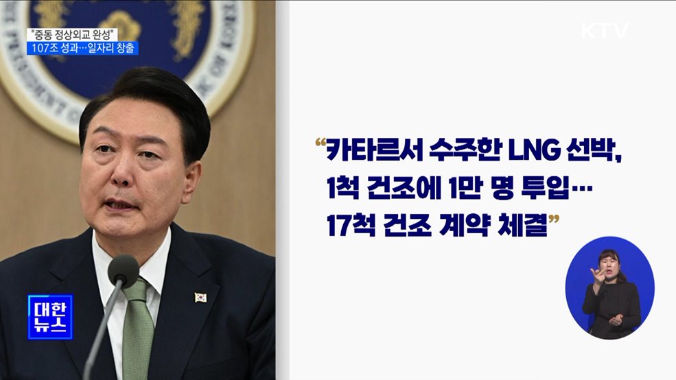 &#34;중동 빅3 정상외교 107조 성과···경제·민생에 활기&#34;