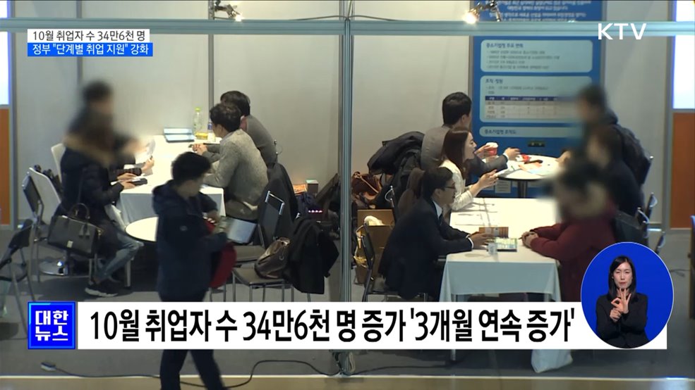 취업자 수 3개월 연속 증가···&#34;취업 단계별 지원 강화&#34;