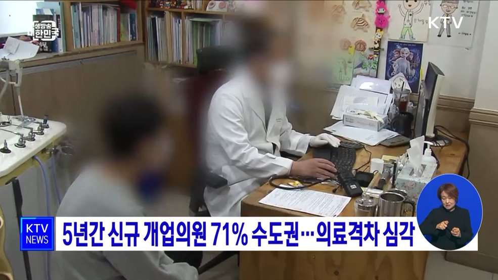 5년간 신규 개업의원 71&#37; 수도권···의료격차 심각