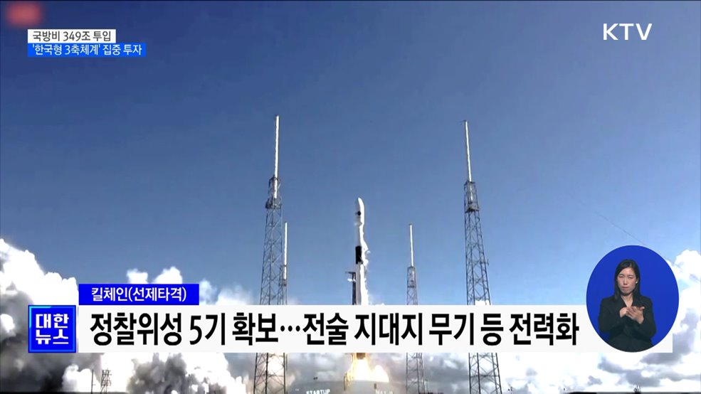 국방비 349조 투입···&#39;한국형 3축체계&#39; 집중 투자