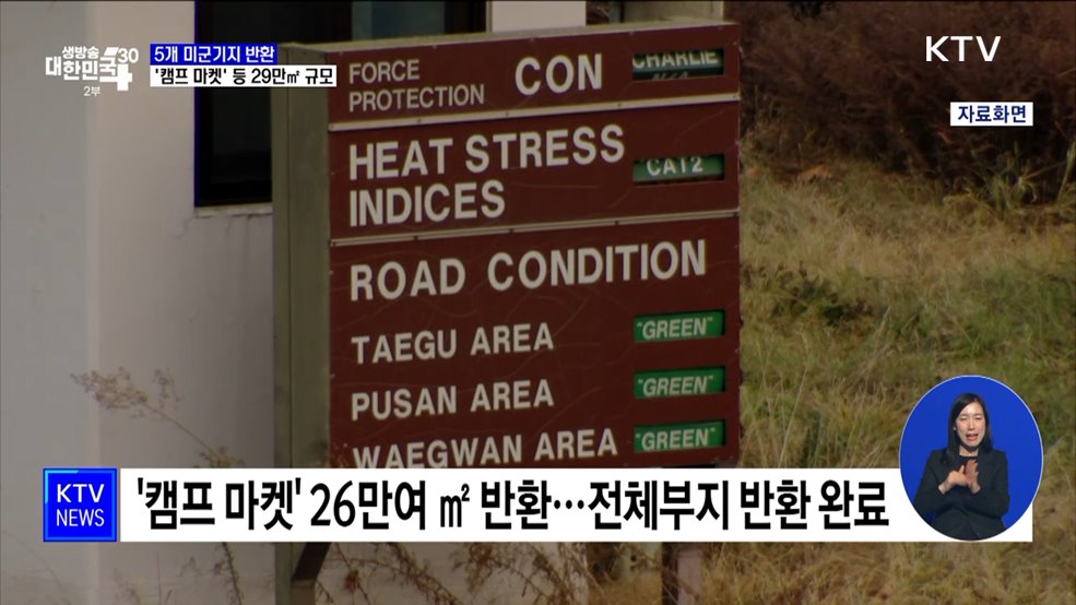 캠프 마켓&#39; 등 5개 미군기지 반환···29만㎡ 규모