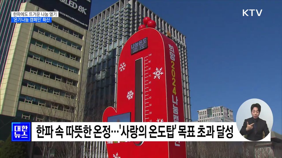 한파에도 뜨거운 나눔 열기···&#39;온기나눔 캠페인&#39; 확산