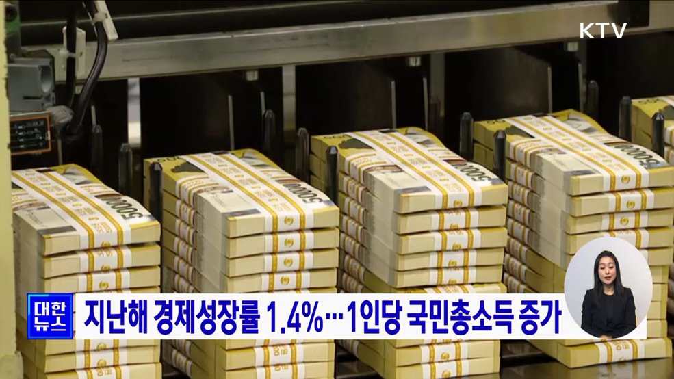 지난해 경제성장률 1.4&#37;···1인당 국민총소득 증가