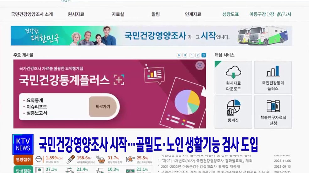 국민건강영양조사 시작···골밀도·노인 생활기능 검사 도입