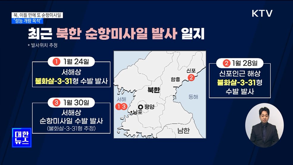 북, 이틀 만에 또 순항미사일···&#34;성능개량 목적&#34;