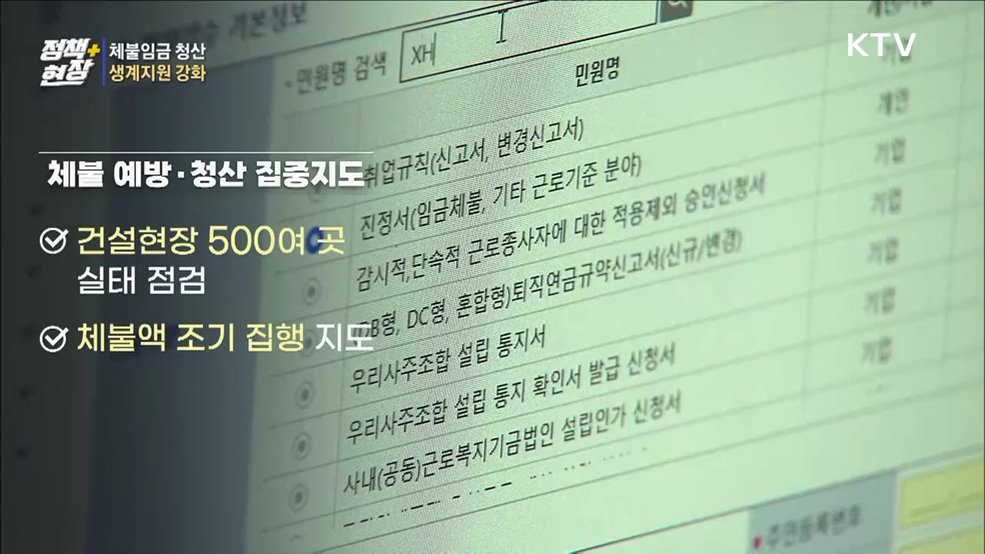 설 대비 체불임금 청산···피해자 생계지원 강화