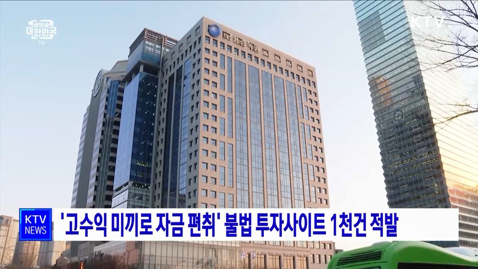 &#39;고수익 미끼로 자금 편취&#39; 불법 투자사이트 1천건 적발