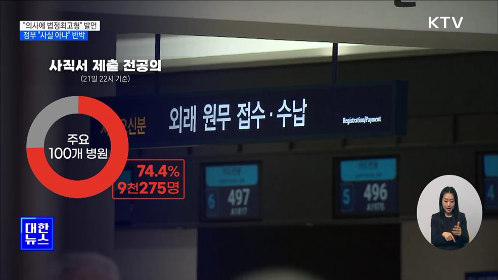 &#34;대통령, 의사에 법정최고형 언급한 적 없어&#34;