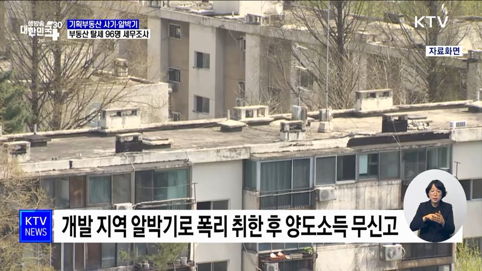 기획부동산 사기·무허가건물 투기···96명 세무조사