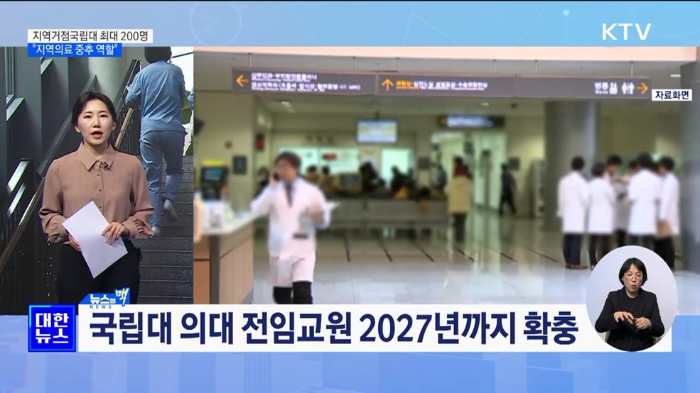 지역거점국립대 최대 200명···&#34;지역의료 중추 역할&#34; [뉴스의 맥]