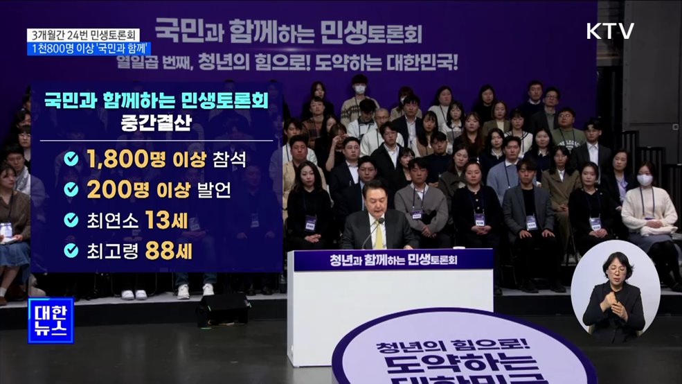 3개월간 24번 민생토론회···1천800명 이상 '국민과 함께'