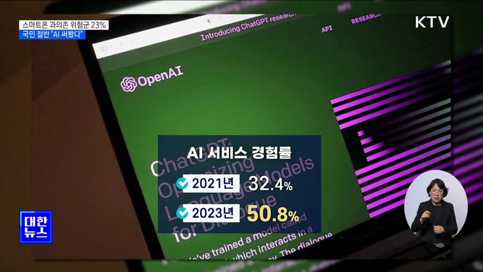 스마트폰 이용자 23&#37; 과의존 위험군···국민 절반 &#34;AI 써봤다&#34;