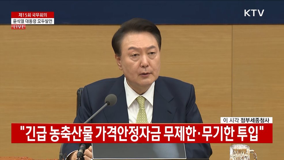 제15회 국무회의 윤석열 대통령 모두발언