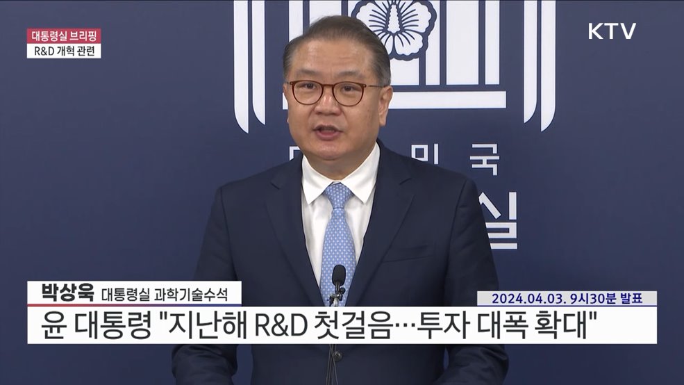 대통령실 브리핑 - R&#38;D 개혁 관련