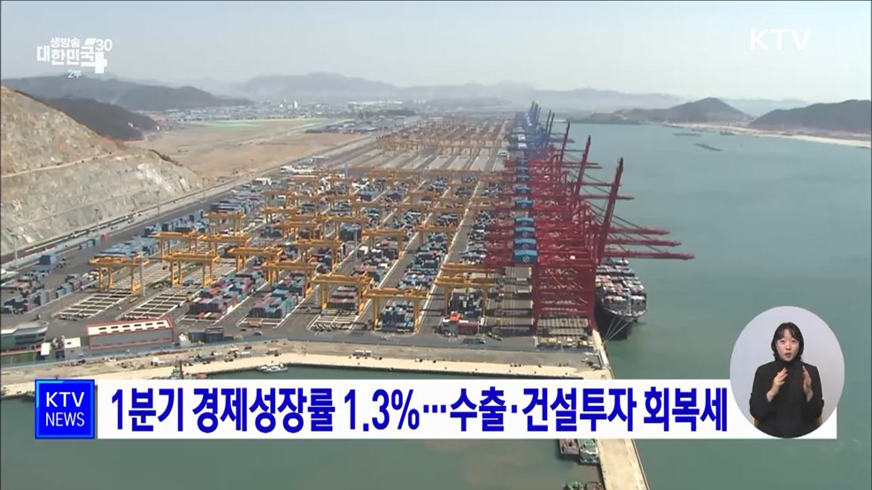 1분기 경제성장률 1.3&#37;···수출·건설투자 회복세