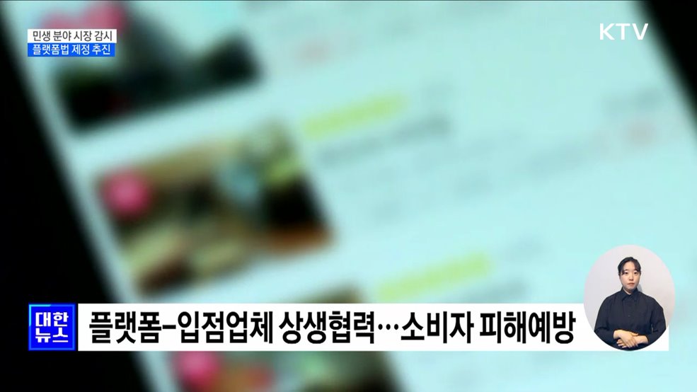 민생 분야 시장감시 강화···&#34;플랫폼법 제정 추진&#34;