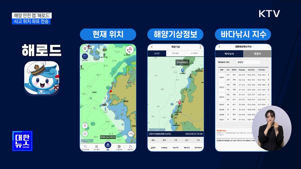 해양 안전 앱 &#39;해로드&#39; 활용 익수자 긴급 구조 훈련