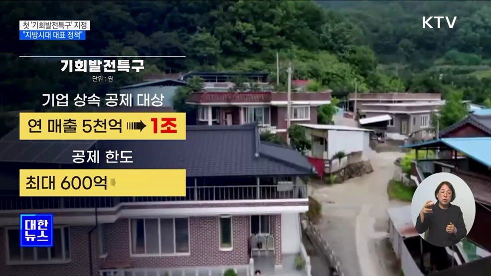 첫 &#39;기회발전특구&#39; 지정···&#34;지방시대 대표 정책&#34;
