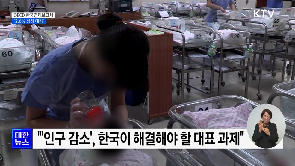 OECD &#34;한국 경제성장률 2.6&#37; 예상···인구감소, 해결 과제&#34;