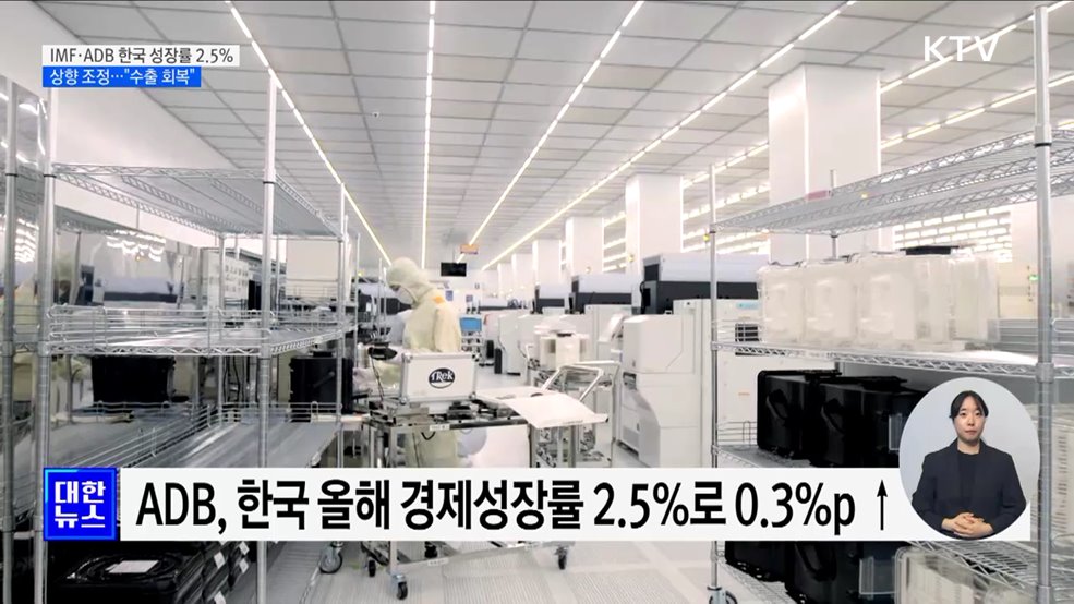 한국 경제 &#39;긍정평가&#39;···IMF·ADB 성장률 2.5&#37;로 상향