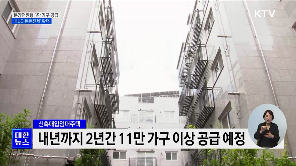 분양전환형 매입임대 5만 가구 공급···&#39;HUG 든든전세&#39; 확대