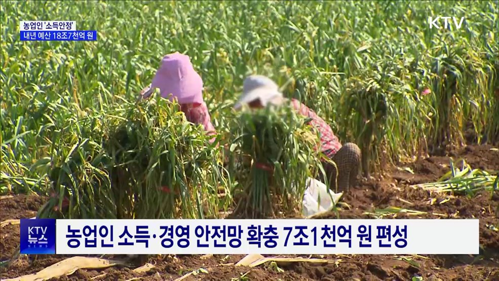 농업인 &#39;소득안정&#39; 초점···18조7천억 원 편성