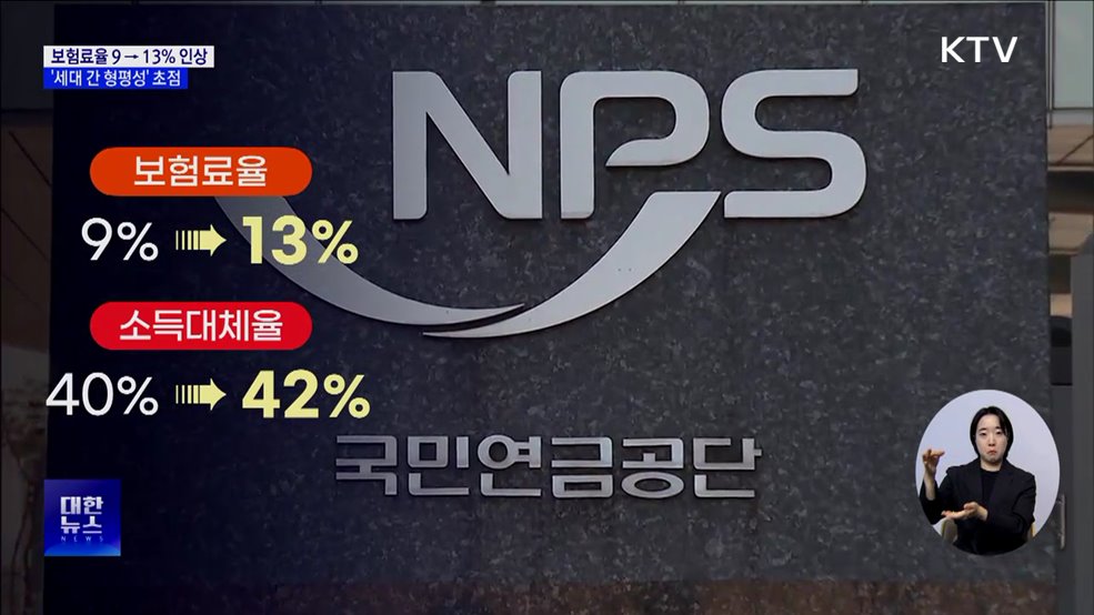 국민연금 보험료율 13&#37;로 인상···&#39;세대 간 형평성&#39; 초점