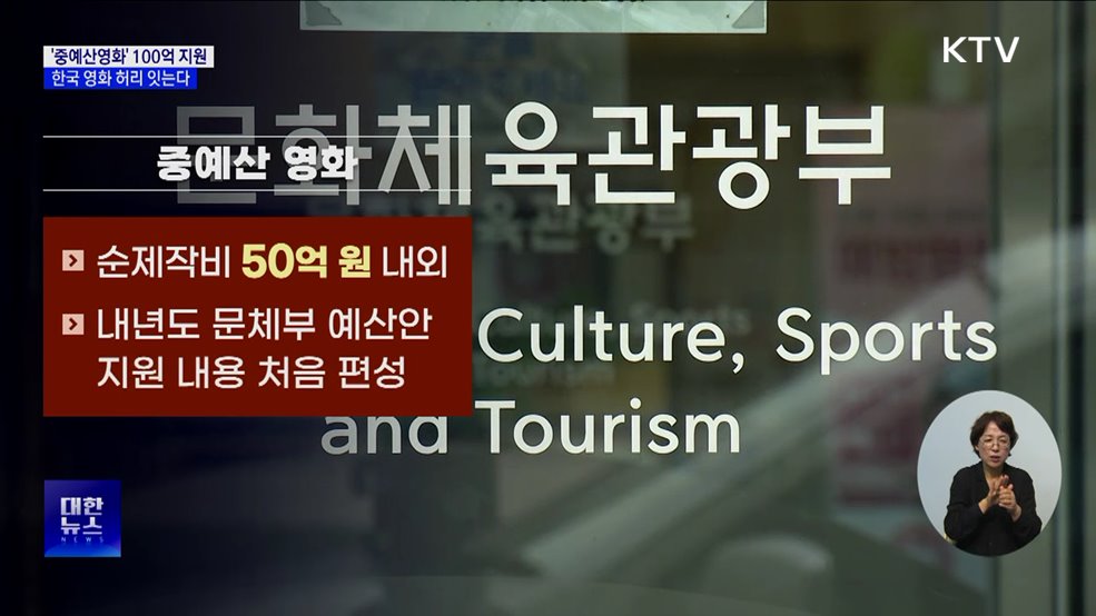 문체부, &#39;중예산영화&#39; 100억 원 지원···한국 영화 허리 잇는다