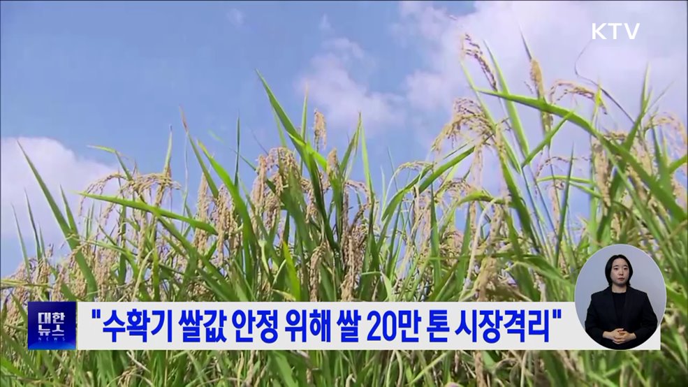 &#34;수확기 쌀값 안정 위해 쌀 20만 톤 시장격리&#34;