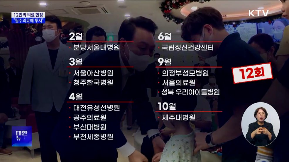 12번의 의료기관 방문···현장에서 &#39;필수의료&#39; 지원 약속