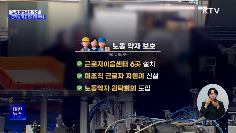 &#34;노동 불법관행 개선···근기법 적용 단계적 확대&#34;