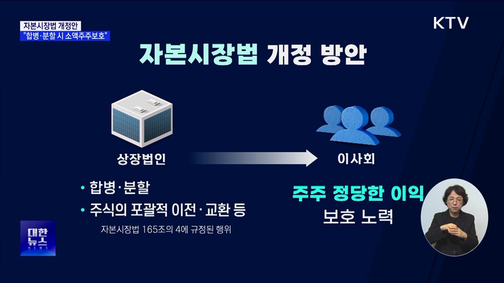 &#34;합병·분할 시 소액주주보호&#34;···자본시장법 개정안 마련